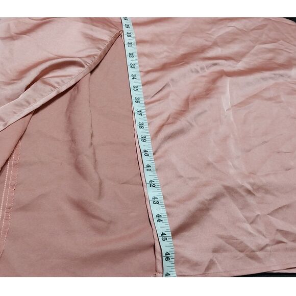 PrettyLittleThing dress Womens 8 rose pink satiny slip midi spaghetti strap - Picture 7 of 9